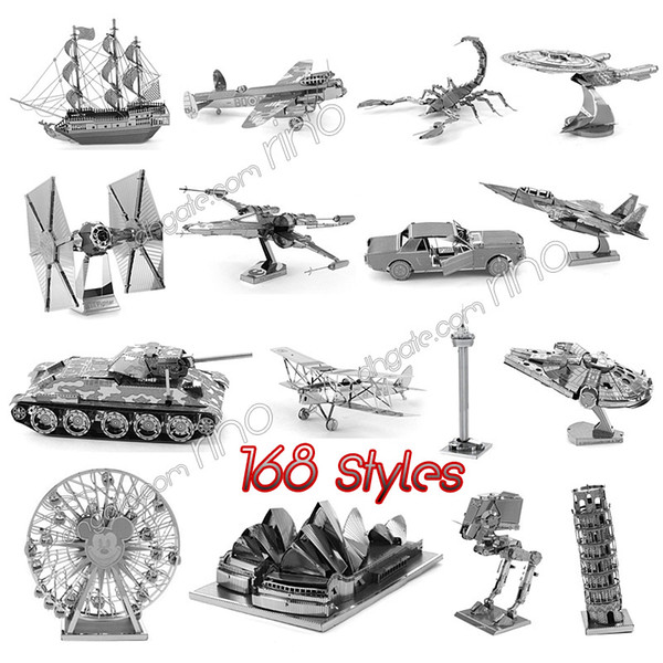 3D Models Metallic Nano Puzzle F15 R2D2 robot kits Imperial star Destroyer for kids adult Chirstmas gift Free DHL