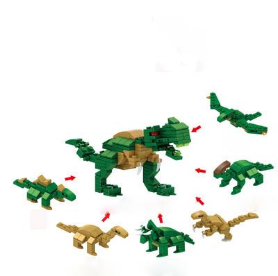 Building Block Capsule 6 in 1 Animal Eagle Lion Dinosaur Child Education DIY Toy Building Blocks Christmas Gift