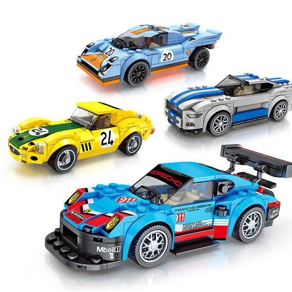 Children's building blocks car combination mobilization series racing happy children's toys small particles high compatibility assembled bui