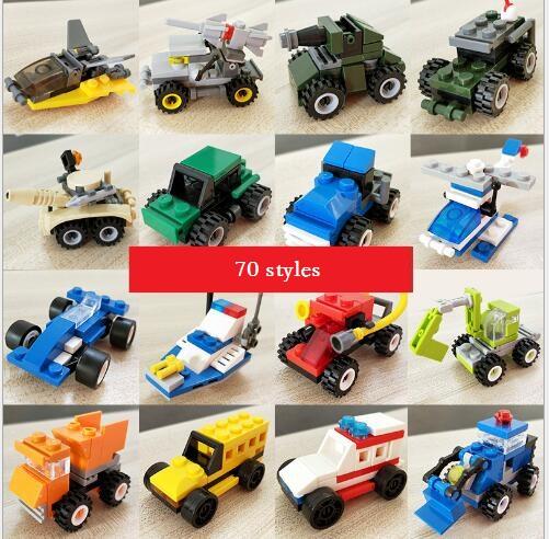 Alpinia oxyphylla Puzzle Toys Children's Toys with Plastic Pieces Chariot Model Small particle building blocks Vehicle Toys