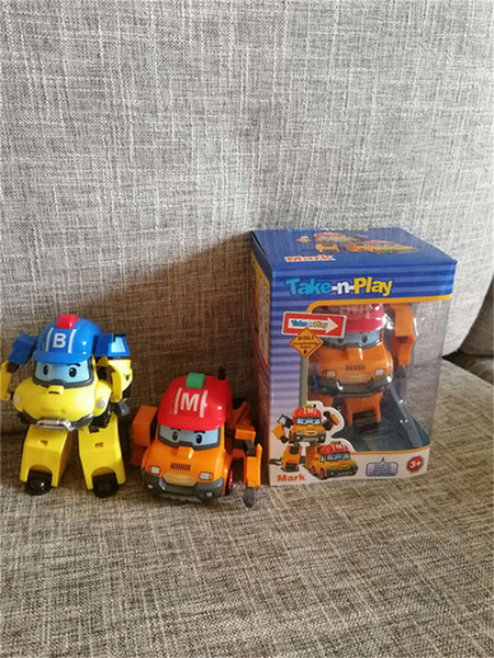 2 Styles Robocar Poli Robot Korea Anime Action Figures Poli Robocar Bucky Mark Transformation Toys with box