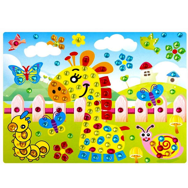 2Pcs DIY Diamond Sticker Handmade Crystal Diamond and Paper Sticker Paste Painting Mosaic Puzzle Earily Enducation Toys for Kids