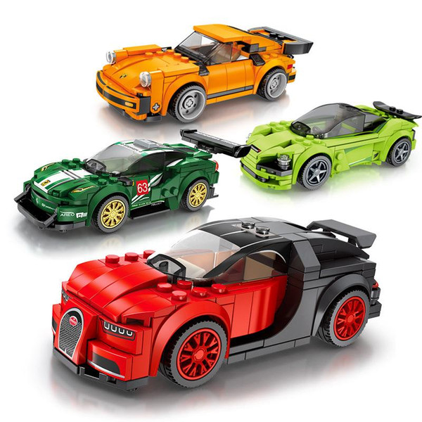 Children's intelligence building blocks car combination mobilization racing happy children's toys small particles high compatible