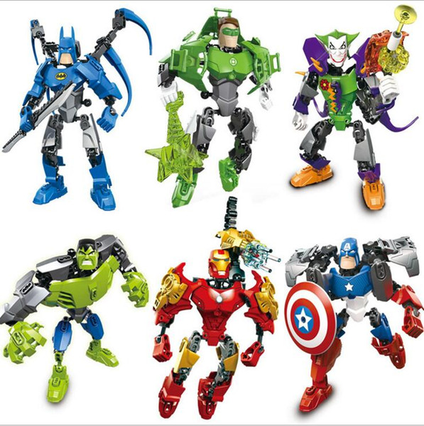 New the Avengers super hero building blocks assembly robot building block Superhero Captain America Hulk Children educational diy toys