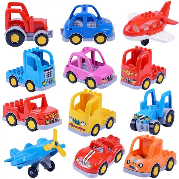 1Pcs DIY Big Duploe Block Set Toys Compatible With Duploe Baseplate Car Building Blocks Figure Education Toys For Kids Children