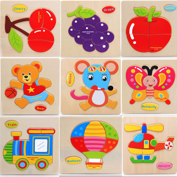 Kids Animals Early Education Puzzle Wooden Games For Children Gifts Learning Education puzzles toys 28 patterns