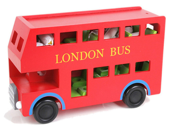 New Wooden Baby Toy Blocks Bus London Bus Baby toy baby educational Toy