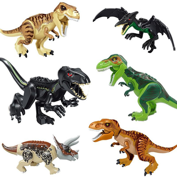 14 styles Dinosaur Building Blocks 3D Assembly ABS Plastic Dunosaur Miniature Action Figures OPP Packing Jurassic Park