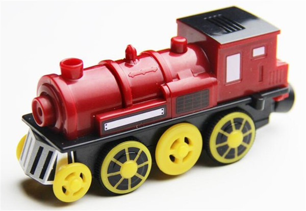 Magnetic electric train locomotive sound emitting battery operated fit for all wooden train track set toys for children