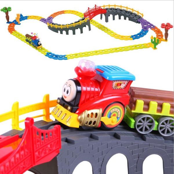 Small train set track car toy boy electric train racing car children's toy