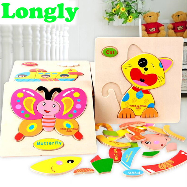 Kids Puzzle Wooden Educational Toys Games For Children Gifts Learning Education Puzzles Toy Animals 3D 28 patterns