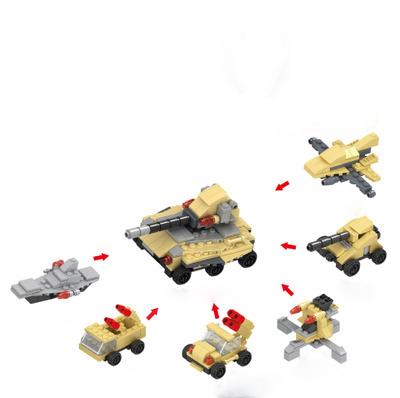 Building Block Capsule 6-in-1 Military Fighter Series Tank Series Fire Series Children Education DIY Toy Building Blocks Christmas Gift