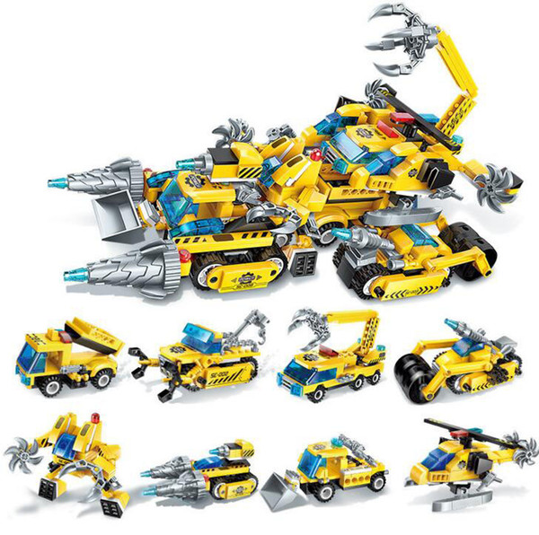 2017 New Building Blocks Combination Cars and Robots Sets Child Toys 8/Sets Can Form Robots