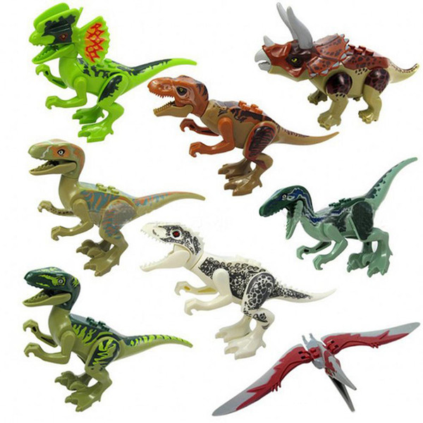 8 pcs Dinosaur Model Toys Jurassic Dinosaur Figures Model Bricks Mini Figures Building Blocks Kids Educational Toys Novelty Items