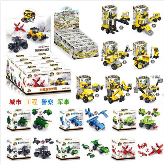 Mini-assembly City Engineering Military Aircraft Building Block Children's Enlightenment and Intelligence Assemble Gifts for Small Toys