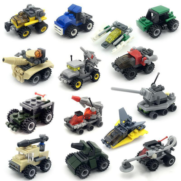 Block model car Open smart mini enlightenment puzzle small particle plastic assembly small building blocks kindergarten kids toys gift