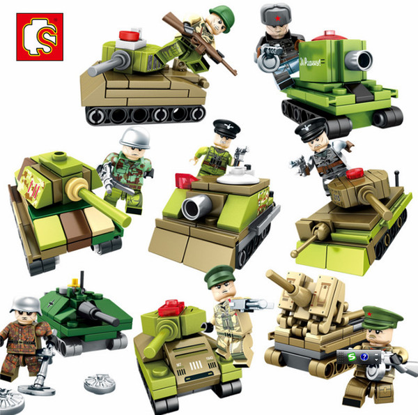 8in1 Wars Building Block Toys Compatible letgo Special Forces Soldier Army Tank Bricks Figures Educational Boy