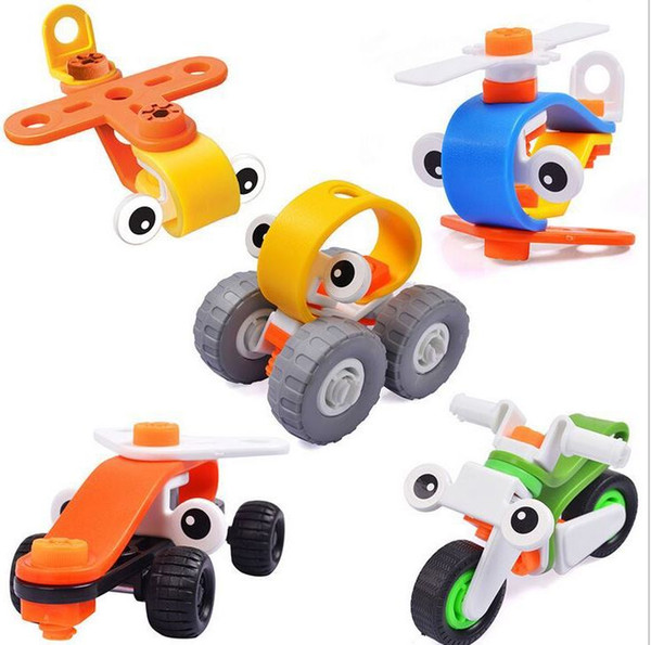 Kindergarten DIY variations assemble building blocks plastic nuts combination car children creative early education puzzle toys