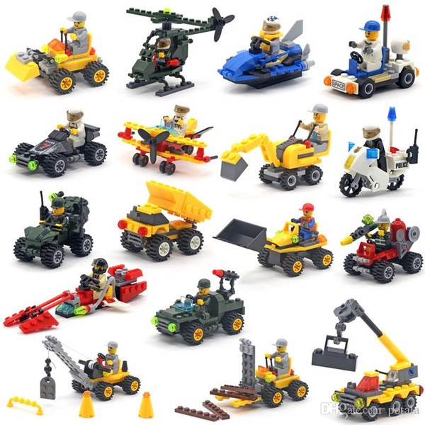 Engineering Cars Building Block Building Sets Project Military Puzzle Tank Airplane army Vehicle Toys Anti-terrorism Bomber Crane Raytheon