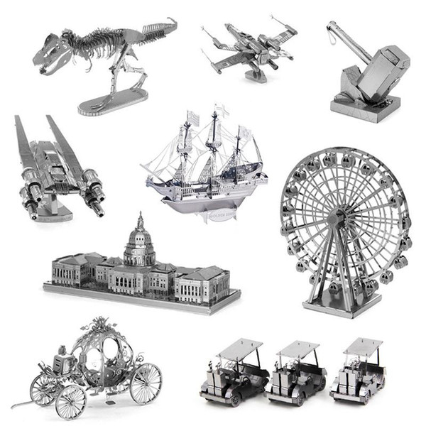 3D Puzzle DIY Assembly Model Metal Nanometre Animals Cars Building Puzzles Stainless Steel 3D Puzzle Construction Play Set Toys for Kids