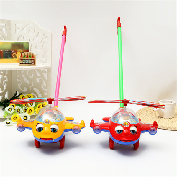 Toy Car Push and Pull Walking Toy Plastic Propeller Rotation Helicopter Two Color Combination Delivered Randomly Baby Educational Toys