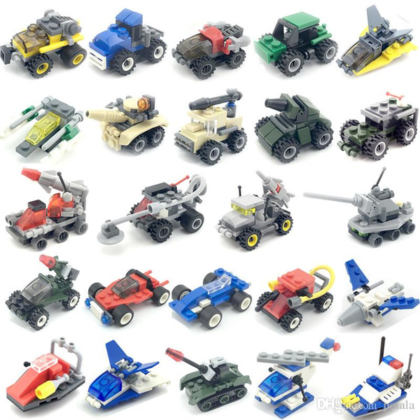 Building Block Building Sets Puzzle Tank Airplane army Troops Vehicle Anti-terrorism Bomber Mortar Crane Raytheon Reconnaissance Excavator