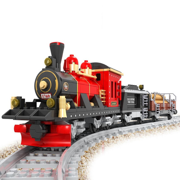 Train Series 25705 Educational Science and Technology Toys plastic small granule Building blocks 8 track assembling Toy Wholesale