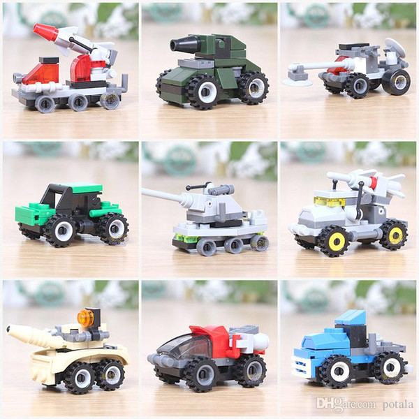 Police Car Building Block Building Sets Puzzle Tank Airplane army Troops Vehicle Anti-terrorism Bomber Mortar Tractor Crane Figures Military