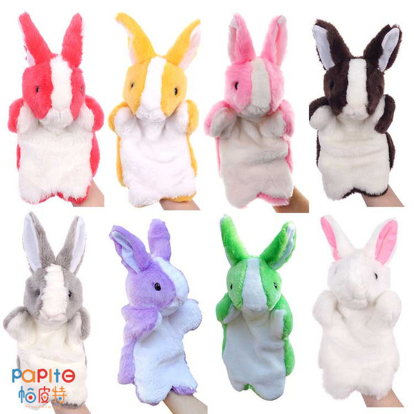 New Fashion 3D Cute Cartoon Animal Doll Kids Glove Hand Puppet Rabbit Plush Bunny Finger Toys With hIgh Quality Hot Sale kids toys