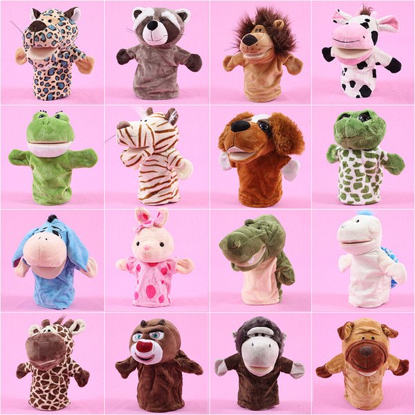 34 Design Christmas Finger Puppets Plush Toys Cartoon tiger panda Snowman Hand Puppet Christmas gifts Deer Stuffed Animals kids toys