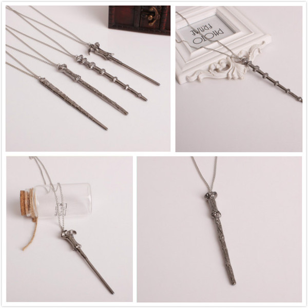 8 Styles Harry Potter Magic Wand Necklace Hermione Dumbledore DA Sirius Vatican Alloy Necklace Korean Style Wand Pendant Necklace Unisex