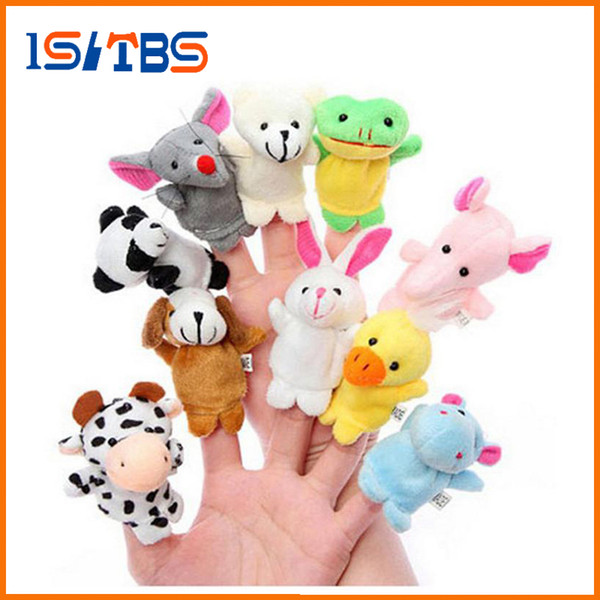 10pcs/lot Baby Plush Toys Happy Family Fun Cartoon Animal Finger Puppet Hand Kids Learning & Education Toys Gifts Figures