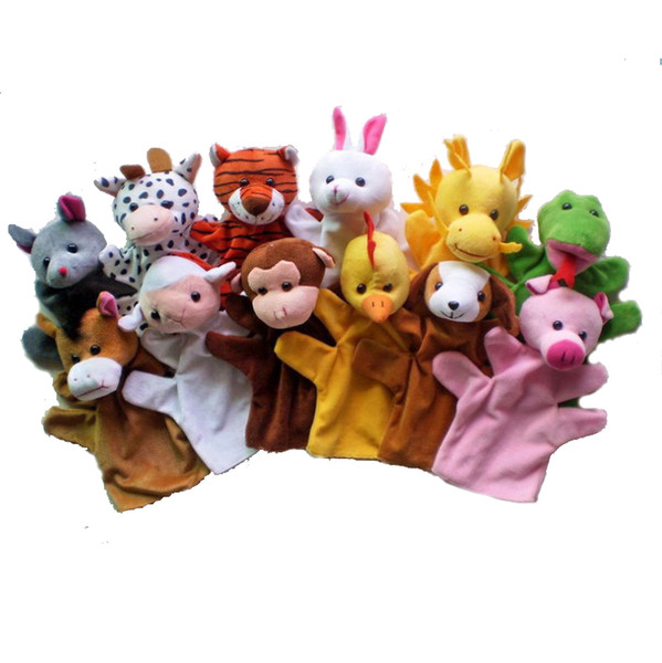 12Pcs/Lot Funny Hand Puppets For Kids Plush Hand Puppets For Sale Chinese Zodiac Style Cartoon Hand Puppets Large Size