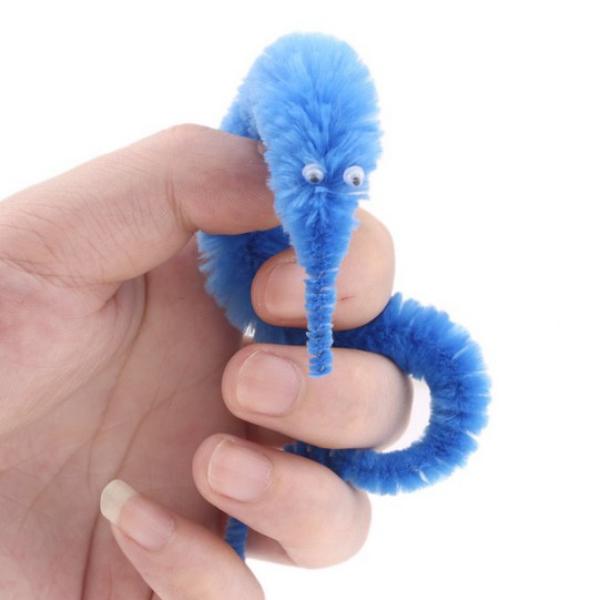 Magic Twisty Worm Fuzzy Wiggle Moving Sea Horse Trick Toy Caterpillar Interactive toys Plush Toys funny cute toy