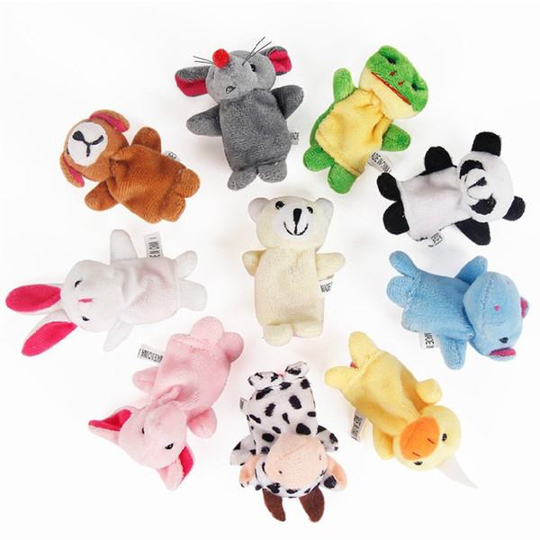 In stock 10pcs/lotn Stock Unisex Toy Finger Puppets Finger Animals Toys Cute Cartoon Children's Toy Stuffed Animals Toys