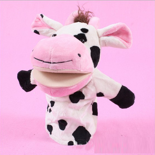 Hot Selling 25cm Child Cute Plush Cartoon Animals Hand Puppet Creative Designs Learning Aid Toys For Kid Gift For Child Birthday