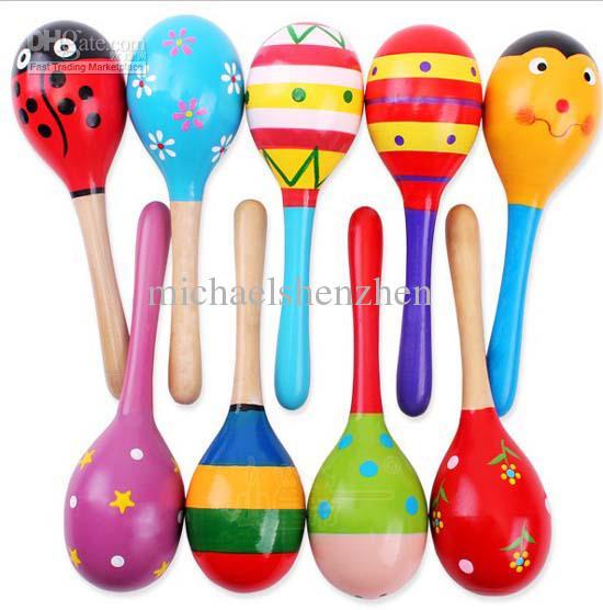 Hot Sale Baby Wooden Toy Rattle Baby cute Rattle toys Orff musical instruments Educational Toys