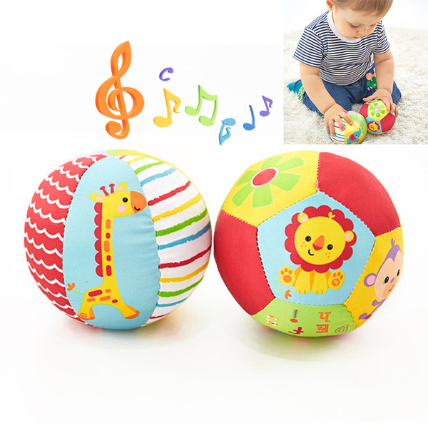 Baby Toys For Children Animal Ball Soft Plush Mobile Toys With Sound Baby Rattle Infant Body Building Ball Toys For 0-12 Months