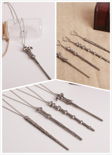 Hot Harry Potter Magic Wand Necklace Hermione Dumbledore DA Sirius Vatican Alloy Necklace Korean Style Wand Pendant Necklace Unisex