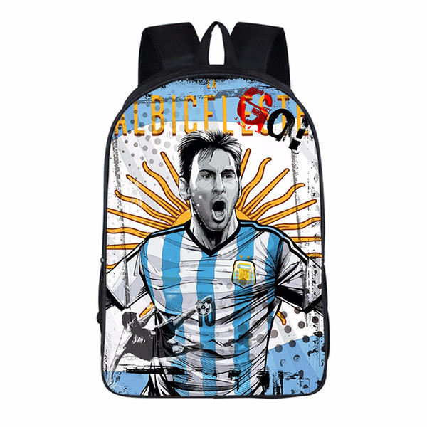 Kawaii Cartoon Children Backpacks lovely Shoulder Bags Birthday Gift Football Soccer Star Messi School bag 16