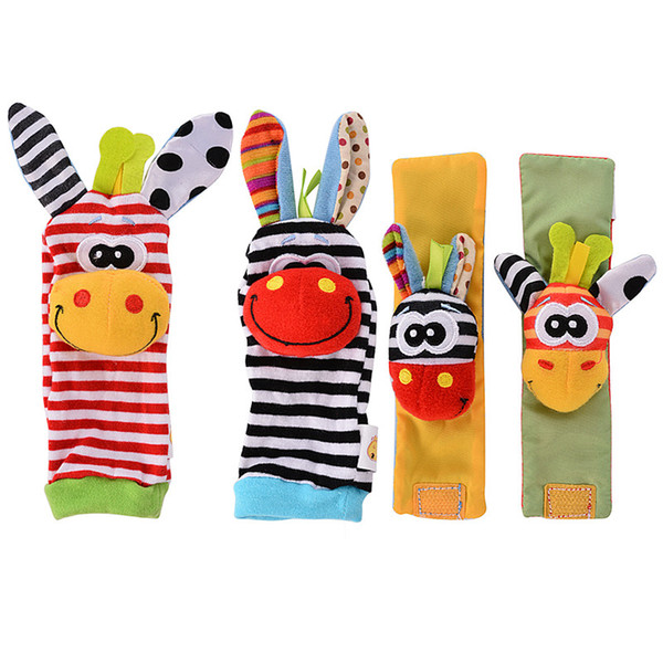 Newest Wrist Rattles Hands Foots Finders Baby Infant Soft Toy Baby Socks Wristand Cute Enducation Development Toys