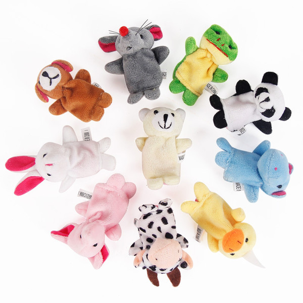 Hot Sale Express Finger Puppets Plush Toy Talking Props 10 Different Animals Set Toys For Baby Children 