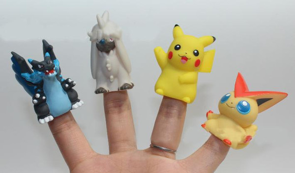 Mixed models pokeman puppet Finger doll Cartoon Finger Puppet Finger Toy 4-5 cm mini fingers doll