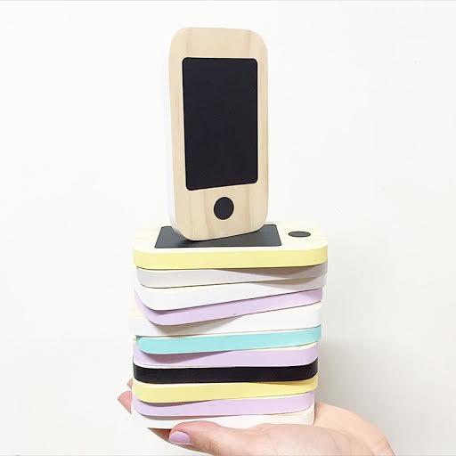 Kid's Wooden Phone Toys Children Nordic Home Figurines & Miniatures Early Message Board Mobile Phone Chalkboard Gifts