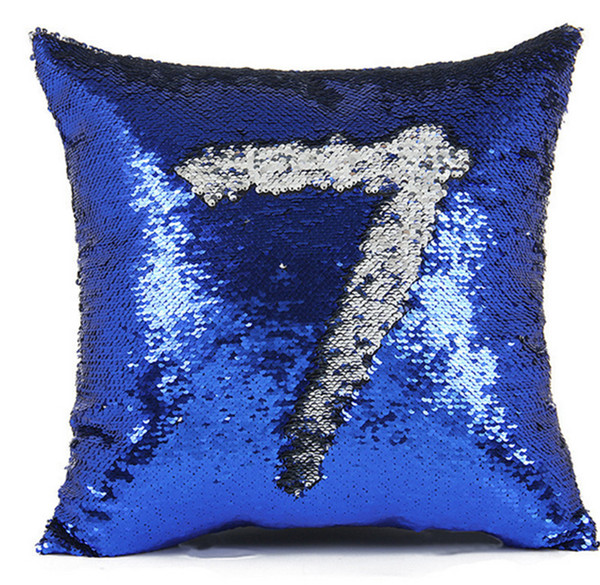 Sequin PillowCase Sequins Cushions Cover Reversible Pillow Covers Sofa Car Cushion for Office Home Decoration 