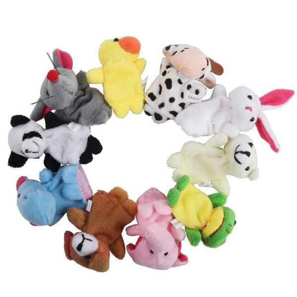 Baby Kids Finger Animal Educational Story Toys Puppets Cloth Plush 10Pcs a Pack Soft Handmade Plush Animal Finger Puppets