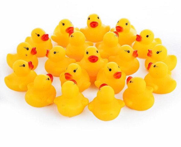 High Quality Baby Bath Water Duck Toy Sounds Mini Yellow Rubber Ducks Bath Small Duck Toy Children Swiming Beach Gifts Free Shipping