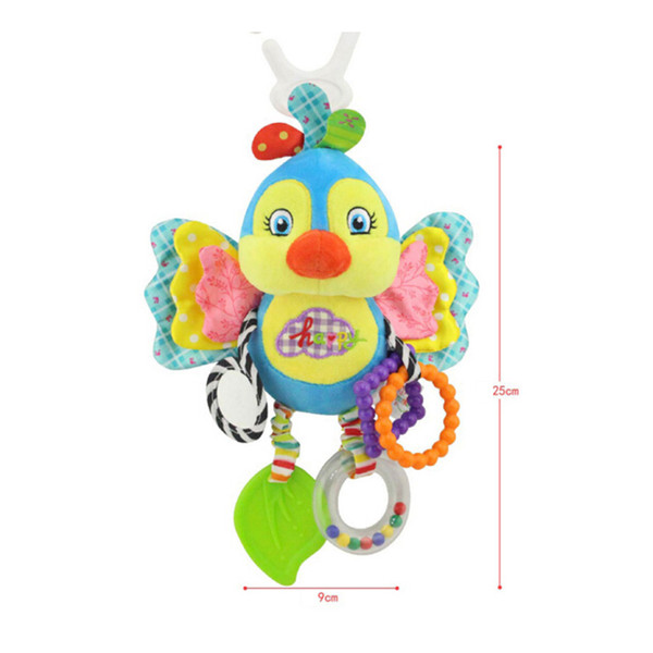 Cute butterfly rabbit duck bird baby kids stroller bed around hanging bell rattle activity soft toy outer baby plush toy 48pcs