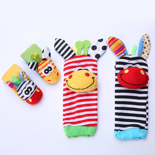 Baby Wrist Rattles Hands Foots Finders Infant Soft Toy Baby Socks Wristband Cute Enducation Development Toys