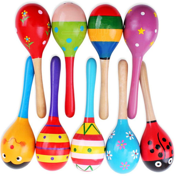 Hot Sale Baby Wooden Toy Rattle Baby cute Rattle toys Orff musical instruments Educational Toys